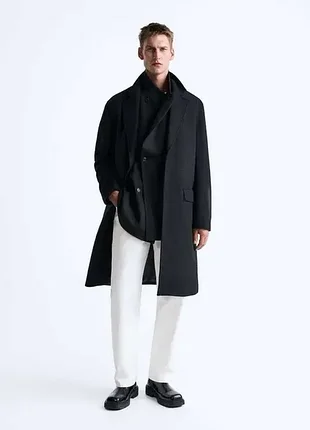 Мужское шерстяное пальто zara, новое с бирками, размер m