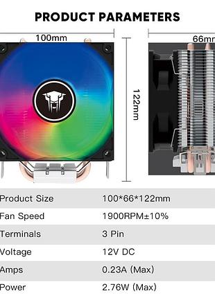 Кулер для процесора jungle leopard a200 plus cpu cooler series 3-pin 12 в вентилятор до 1900 об/хв 2
