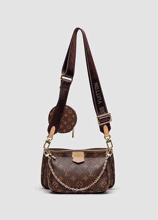 💎 louis vuitton multi pochette brown/brown 24 х 13 х 6 см