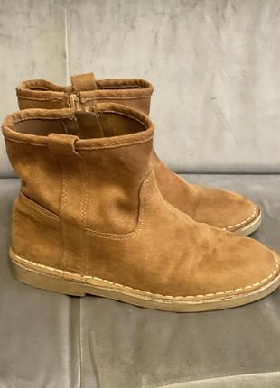 Черевики для дівчинки h&m замшеві карамельно-коричневі, розмір 32