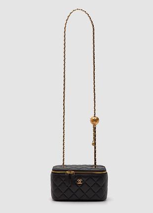 💎 chanel classic black lambskin pearl crush vanity bag 17 х 11 х 8 см