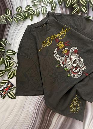 Оверсайз ed hardy футболка l stussy style