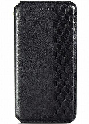 Кожаный чехол-книжка getman cubic (pu) для xiaomi redmi note 12 4g черный