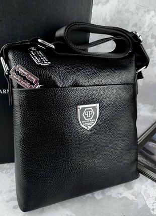 Кожаная мужская сумка philipp plein филип плейн