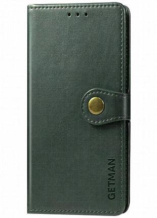 Кожаный чехол-книжка getman gallant (pu) для xiaomi redmi note 9 / redmi 10x зеленый