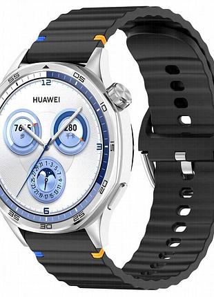 Силиконовый ремешок wavy для smart watch 20mm black