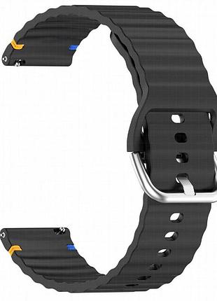 Силиконовый ремешок wavy для smart watch 20mm black 2