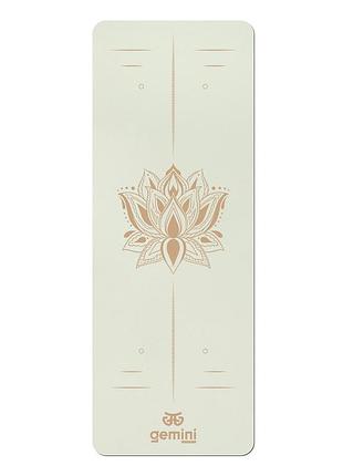 Коврик для йоги каучуковый полиуретан pro illustration gemini sport pro 183см*68см*5мм puy-5900-7 пудровый
