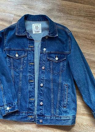 Жіноча джинсова куртка pull bear синя розмір xs