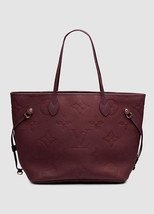 💎 louis vuitton neverfull mm monogram empreinte burgundy 43 x 28 x 15 см