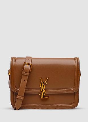 💎 saint laurent large solferino brown 23 х 17.5 x 6 см