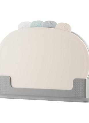 Набір дошок кухонних на підставці ardesto fresh, 4шт, 30.8x6.5x21см, пластик