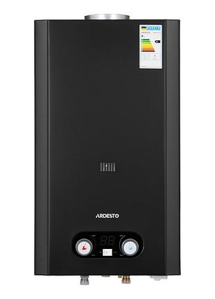Газовая колонка ardesto hb03 10л/мин 20квт low nox дисплей розпалювання від батарейки чорний