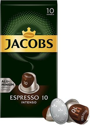 Кава jacobs капсули espresso intenso, купаж арабіка/робуста, 10шт, nespresso