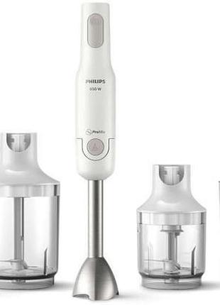 Блендер philips погружной daily collection, 650вт, 4в1, чаша-500мл, чепер, белый