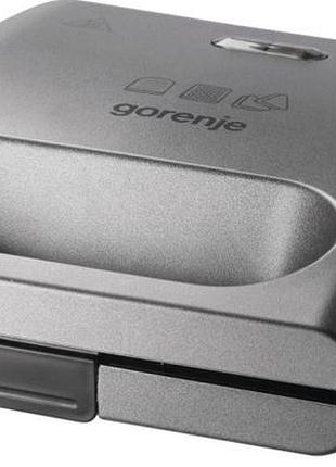 Мини-гриль gorenje 700вт, алюминий, 1 пластина-гриль, корпус-пластик+металл, серый