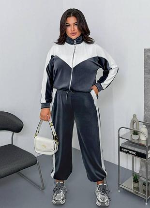 Женский велюровый костюм, 4 цвета