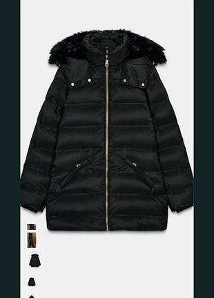 Пуховик жіночий zara чорний розмір xl