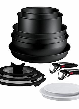 Набор посуды tefal ingenio excellence+, 13 предметов, алюминий, нержавеющая сталь, бакелит, черный