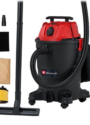 Пилосос професійний einhell tc-vc 3055 a 850вт 190мба контейнер 30л розетка 220в/2000вт вологе/сухе прибирання 4.95кг