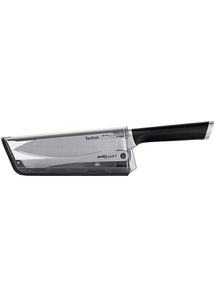 Кухонный нож поварской tefal eversharp, длина лезвия 16.5 см, нерж.сталь, чехол-точилка