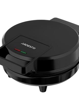 Вафельница ardesto 1200вт, тоненькая вафля круглой формы, корпус-пластик, черный