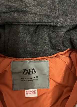 Куртка-бомбер дитяча zara сіра 98 см 2