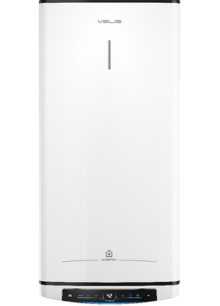 Водонагреватель электричество. ariston плоский слим velis pro dry wifi 50 eu, 50л, 2*1,5квт, сухой тен, ун. монтаж, электричество. ручка, b,