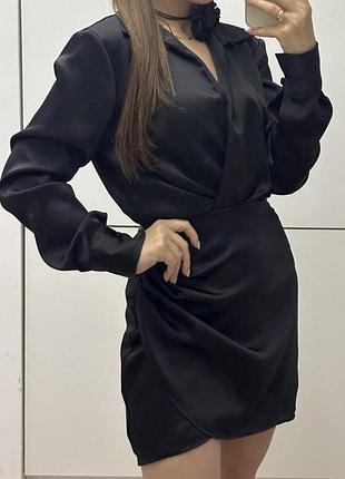 Сукня чорна атласна zara розмір хс