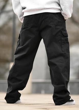 Карго штаны oversize (black) черные вт5300 5