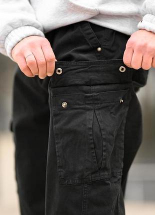 Карго штаны oversize (black) черные вт5300 7