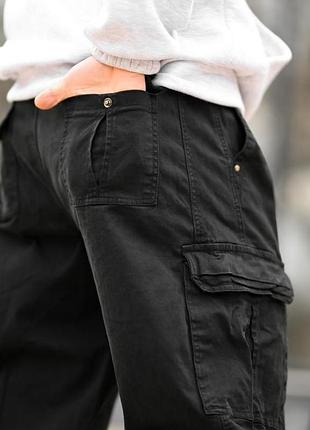 Карго штаны oversize (black) черные вт5300 9