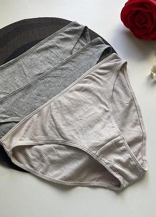 3 шт набір бавовняних трусиків в рубчик h&m