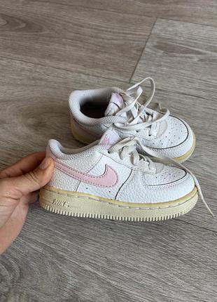 Кросівки для дівчинки nike білі з рожевим, розмір 24, довжина устілки 14,5 см