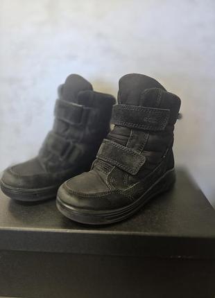 Черевики дитячі унісекс ecco gore-tex чорні, розмір 28, устілка 18 см