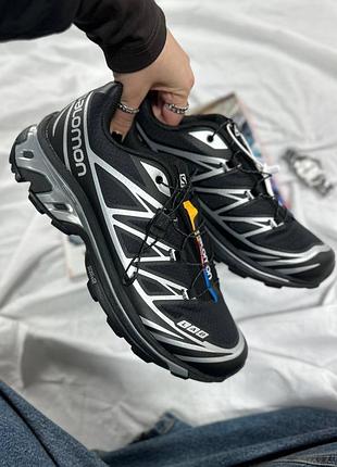 Розпродаж! salomon xt-6 lab silver black | чорно-сріблясті кросівки для хайкінгу | 41