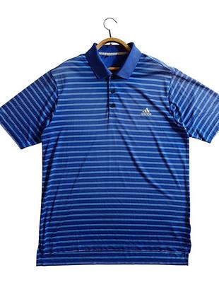 Мужское спортивное поло adidas в синюю полоску (оригинал, технология climalite)