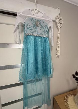 Сукня для дівчинки новорічна блакитна з паєтками