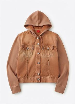 Винтажная джинсовка худи варёнка терракот esprit original.