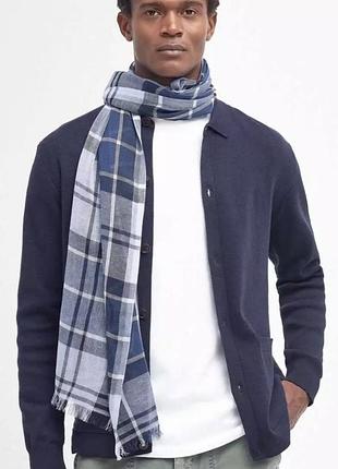 Шарф чоловічий barbour welton tartan scarf tn бавовна/льон