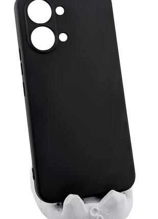 Чехол silicone case для poco x8 pro max бампер с микрофиброй черный