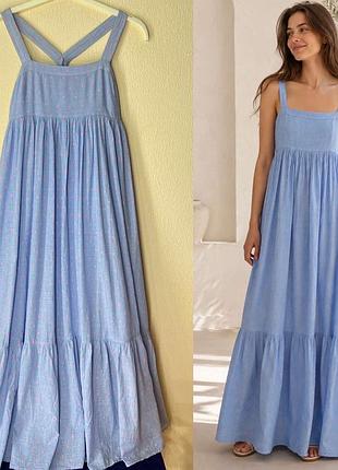 Сарафан жіночий h&m блакитний бавовняний s/m