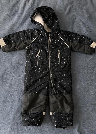 Зимовий комбінезон для дітей h&m чорний на флісі 80 розмір