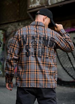 Рубашка в стиле милитари born of war viking grey рн4826