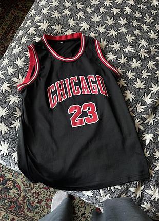 Спортивна майка чоловіча jordan chicago bulls чорна з червоним