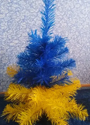 Ялинка штучна 50 см синьо-жовта настільна, вулична.