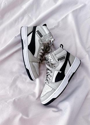 Черевики для підлітків puma сірі з чорним 37,5 (23,5см)