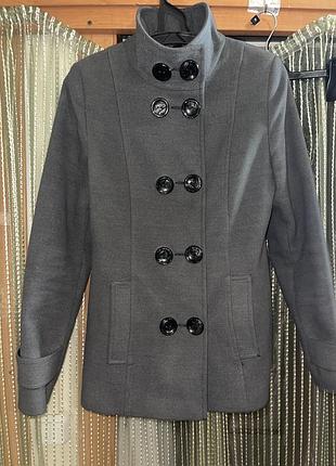 Стильне сіре демісезонне напівпальто classic fashion (бушлат)