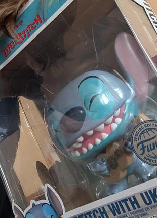 Іграшкова фігурка funko pop! jumbo stitch з укулеле 25 см 76786