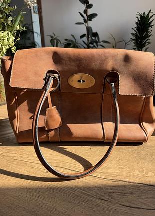 Сумка жіноча mulberry шкіряна коричнева bayswater
